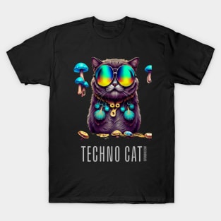 Techno T-Shirt - You’ll Never Rave Alone - Catsondrugs.com - Techno, rave, edm, festival, techno, trippy, music, 90s rave, psychedelic, party, trance, rave music, rave krispies, rave flyer T-Shirt T-Shirt